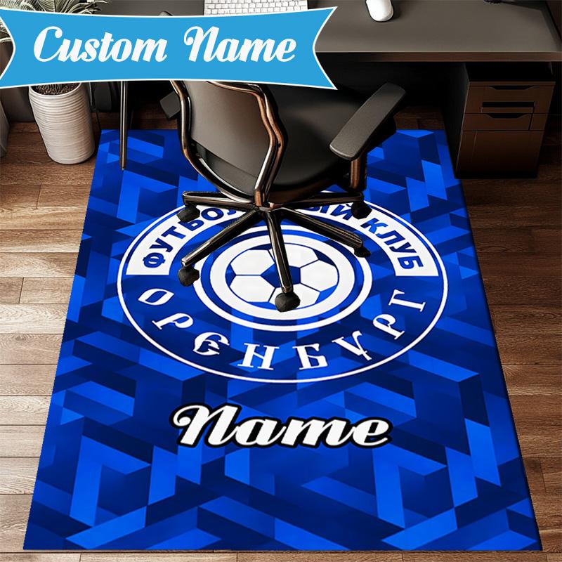 Custom Name FC Orenburg Emblem Rug Game Carpet, Floor Mat for Bedroom Living Room Entryway Rug, Home Decor Idea Gift for Christmas Birthday