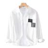 Camicia da Uomo a Maniche Lunghe Casual Larga Primavera e Autunno Giacca Camicia alla Moda Versatile Top da Lavoro Giapponesi