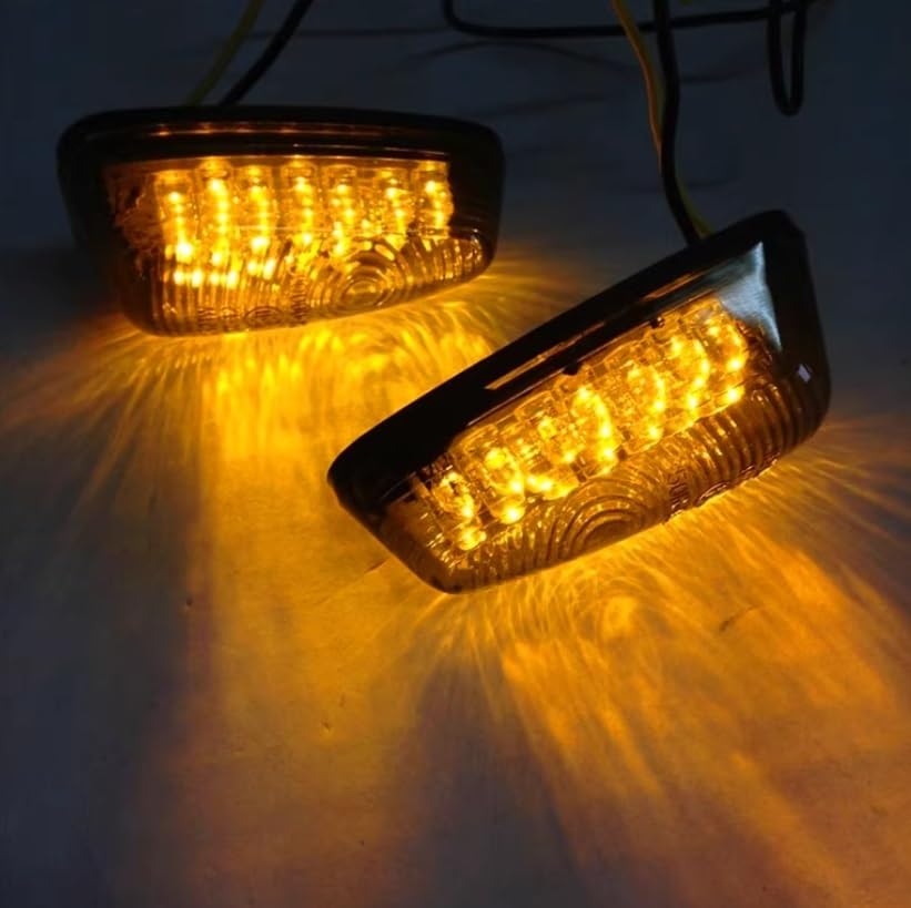 Motorcycle LED Aero Turn Signals Set of 2 Stick Type Universal Custom MINAKIKO Clear Transparent