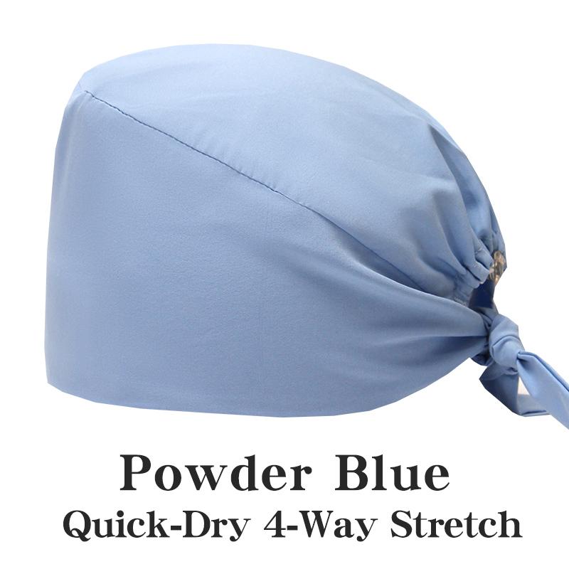 Customized Solid Color Dental Doctors Cap Women Men Nursing Hat Laboratory Pet Vet Breathable Medical Scrub Caps with Buttons