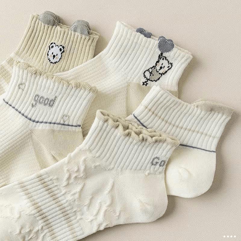 

Japanese Style Cartoon Polka Dot Non-Slip Low Cut Invisible Socks for Girls No Packaging Bag