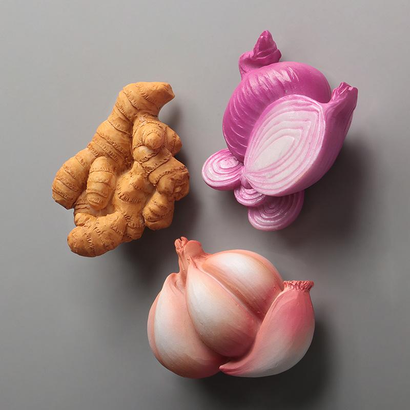 3d Simulation Rural Vegetables Fruits Refrigerator Magnetic Stickers Fridge Magnets Watermelon Onion Eggplant Pepper Cute Model