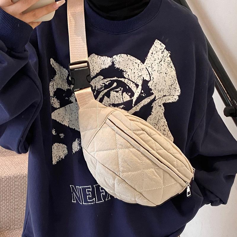 Chest Bag Women's Waist Bag Sports Shoulder Bag Men's Travel Light Bag Chest Plaid One Shoulder Crossbody Bag