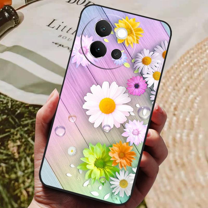 For VIVO V40 Lite 5G Case Soft Silicone Cover Black Bumper TPU For Vivo V40 Lite 5G Phone Cases V40Lite Shockproof Back Covers