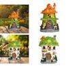 Garden Mushroom Statue Resin Sculpture Solar Sculpture for Home Lawn Patio