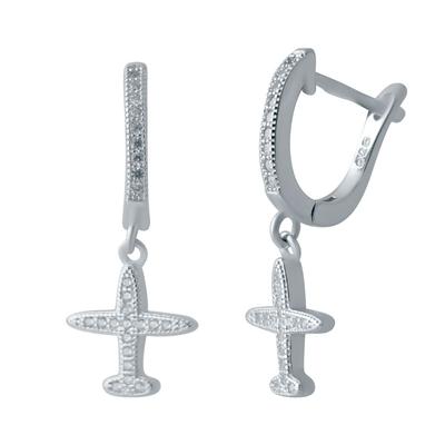 Silver Earrings with Cubic Zirkonia (2035589)