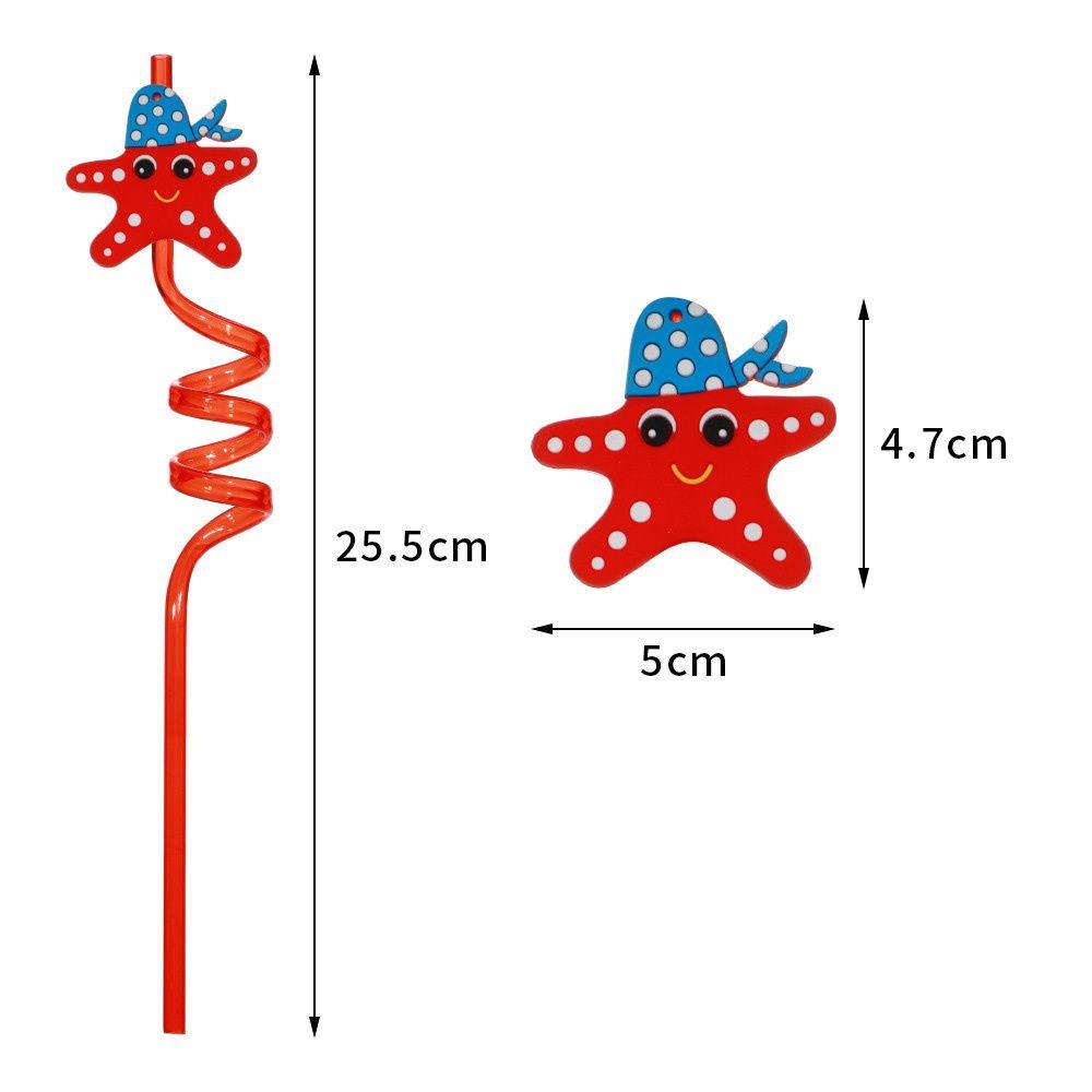 8pcs Birthday Bending Straw Party Decorations Plastic Straws Drinking Straws Reusable Ocean Animal