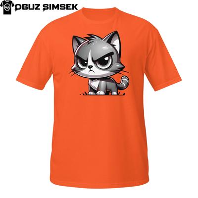 Grumpy Grey CaT Shirt Mens Womens Tees Top – Moody Cartoon Kitten Face Unisex T-Shirt Mens Womens Tees Top Tee