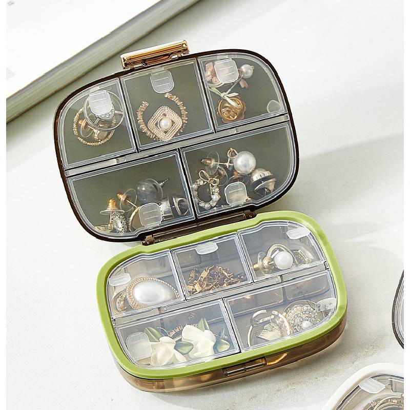 Portable Ten Compartment Medication Organizer With Large Capacity For Weekly Pill Storage