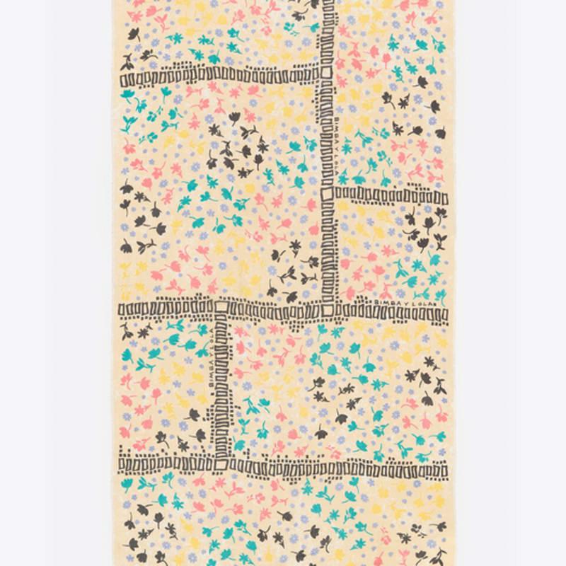

BIMBA Y LOLA [25SS] BIMBA Y LOLA Blue Floral Border Shawl B255AII008WHF White_FREE