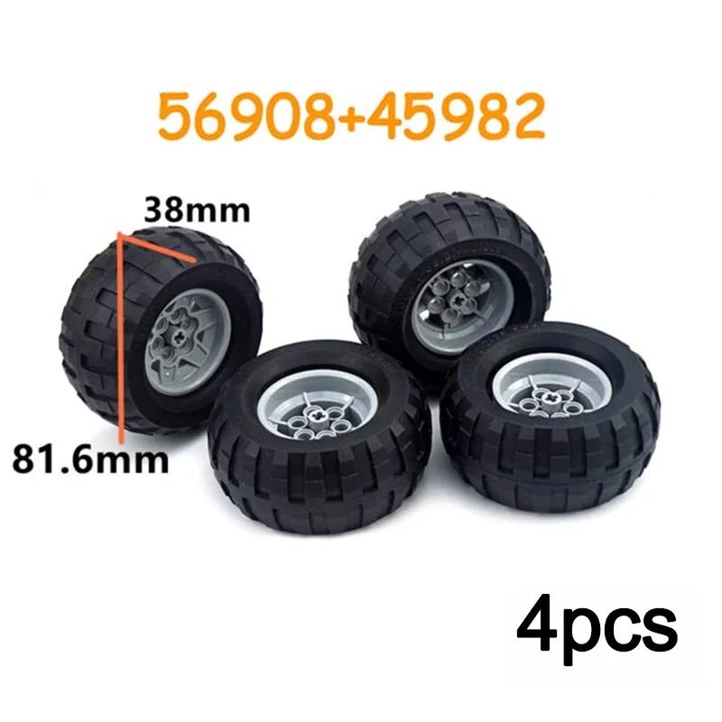MOC Technical Tire Wheel Cross Hole Set Motorcycle Car Truck Wheels 44309 92402 3 54120 11957 Construction Building Block