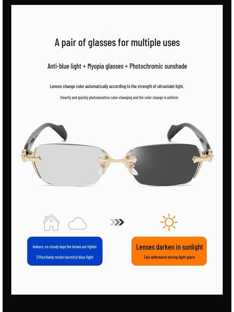 Hochauflösende randlose Blaulicht-Lesebrille: Ultraleicht und modisch für Männer, Frauen und Alterssichtigkeit