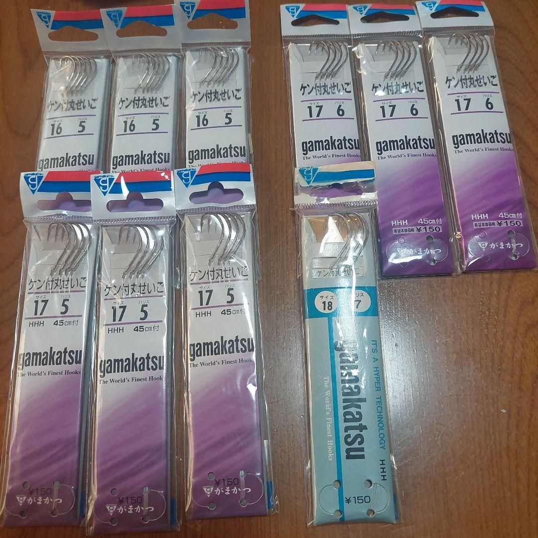 Used Gamakatsu Round Seigo Fish Hooks with Ken Bulk Sale Sizes 16 to 20 Set of 15
