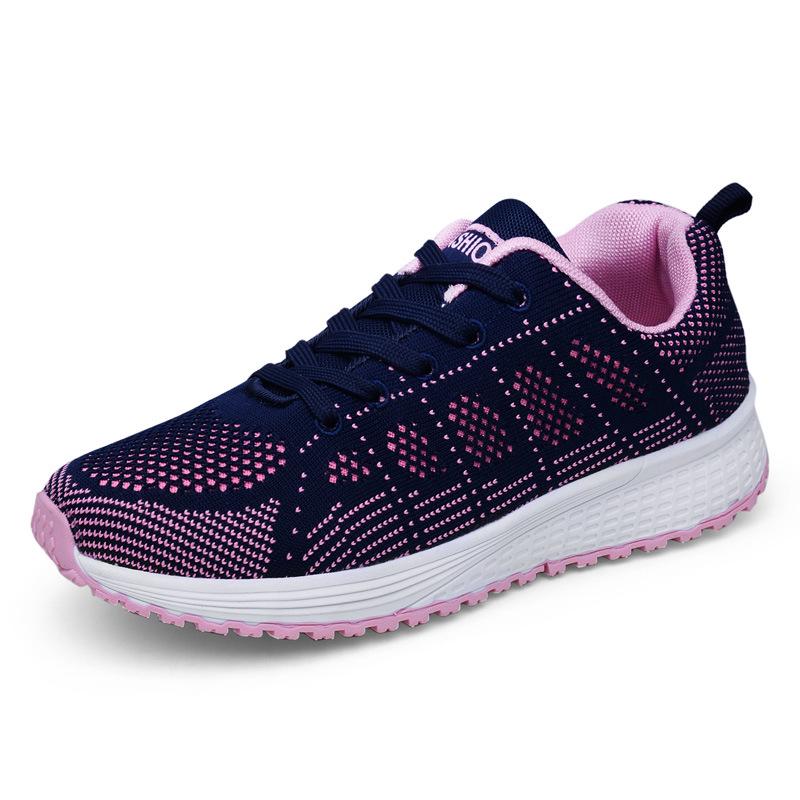 Breathable Mesh Women Running Shoes Light Casual Sneakers Fashion Knitted Casual Sports Shoes Walking Flats