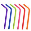 Leeseph Reusable Silicone Drinking Straws, Big Size Flexible Straws with Cleaning Brush for Kids- 6 Pieces(Colours May Vary)