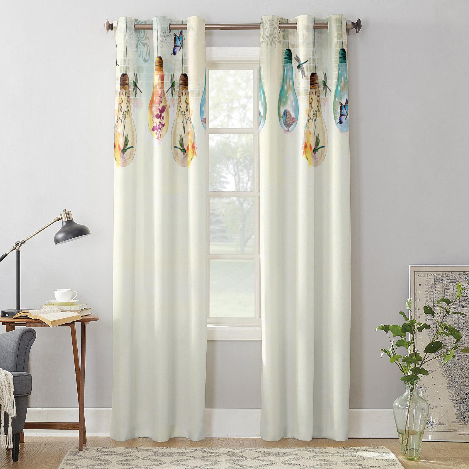 Лампочка бабочка цветок птицы оконная занавеска гостиная роскошная занавеска с балдахином — фото 5