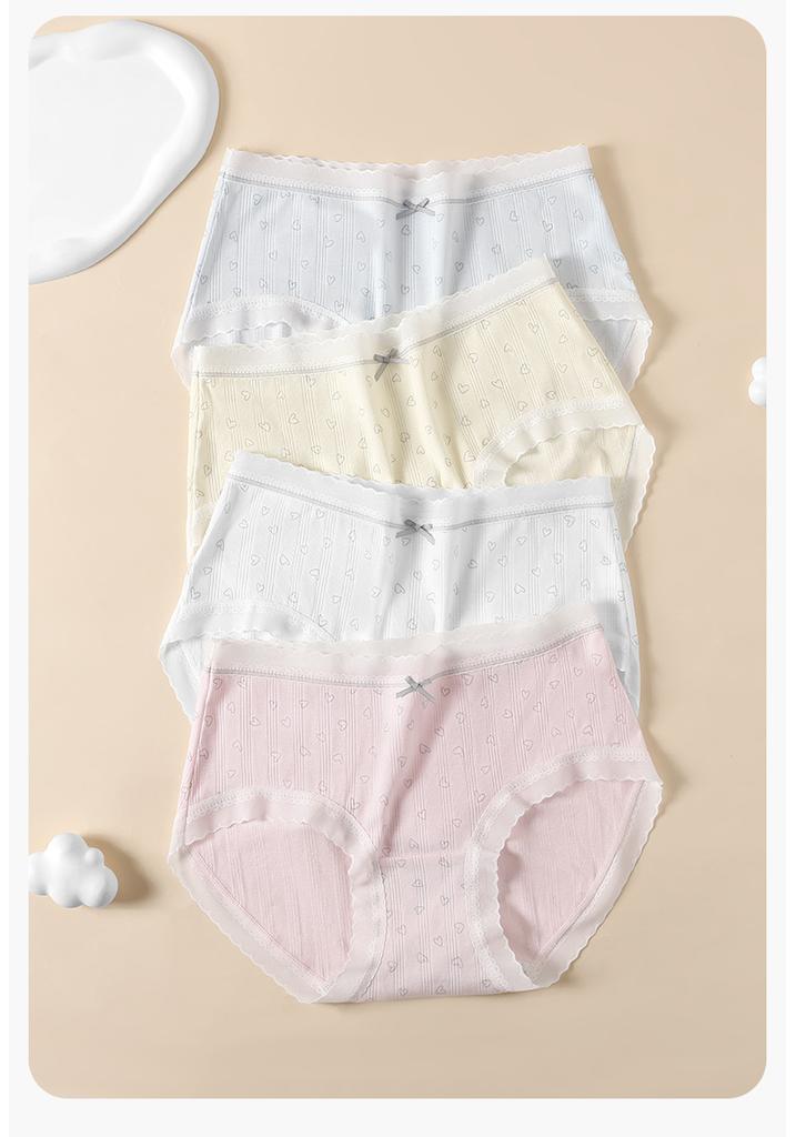 Fentengkoan Modal 4-piece set 10A antibacterial pure cotton crotch women's underwear waist bag hip jacquard triangle pants women