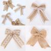 Christmas Linen Bow With Handmade Design For Home Decor And Holiday Celebrations