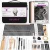 HIFORNY Sketching Set Sketch Pencil Art Supplies for Adult and Child Includes Charcoal and Blending Tools for Kitchen and Household 70-Piece -