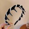 Elegant Temperament Rhinestone Mesh Headband for Woman Toothed Non-slip Hair Band Fashion Girl Face Washing Headband