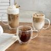 Transparent Double Wall Glass Coffee Cup Breakfast Milk Juice Oat Water Cup and Handle Anti Scalding Tea Cup Gift Cup for Lovers
