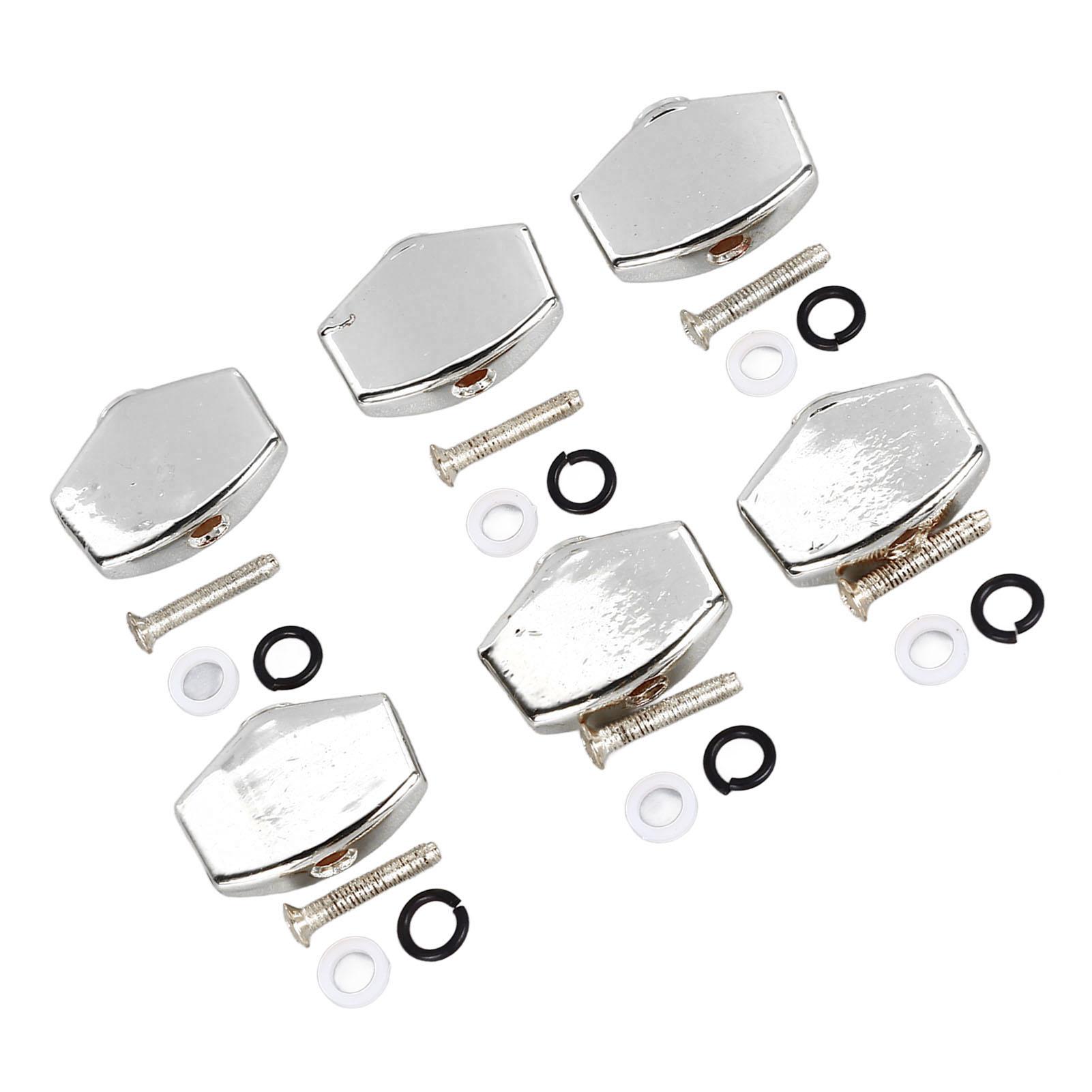 6Pcs Guitar Tuning Peg Buttons Metal Stable Tuner Buttons Replacement for Acoustic Electric Guitar