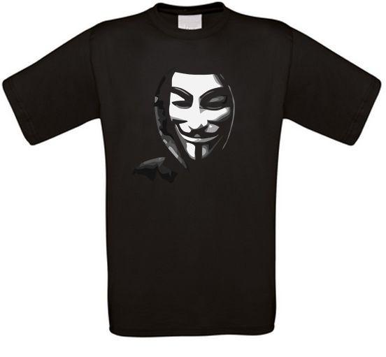 Anonymous Guy Fawkes Occupy V Like Vendetta T-Shirt XXL