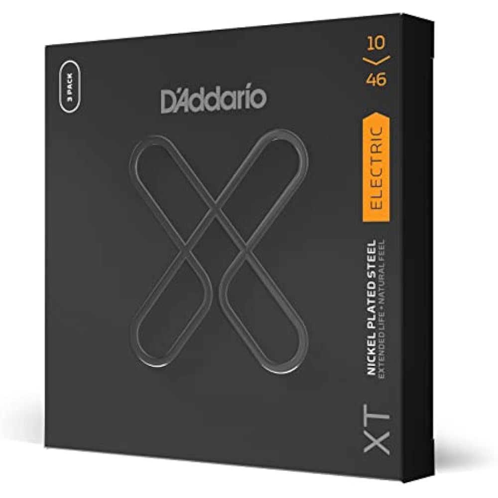 D Addario Daddario Electric Guitar Strings XT Coated Strings Regular Light .010-.046 XTE1046-3P 3...