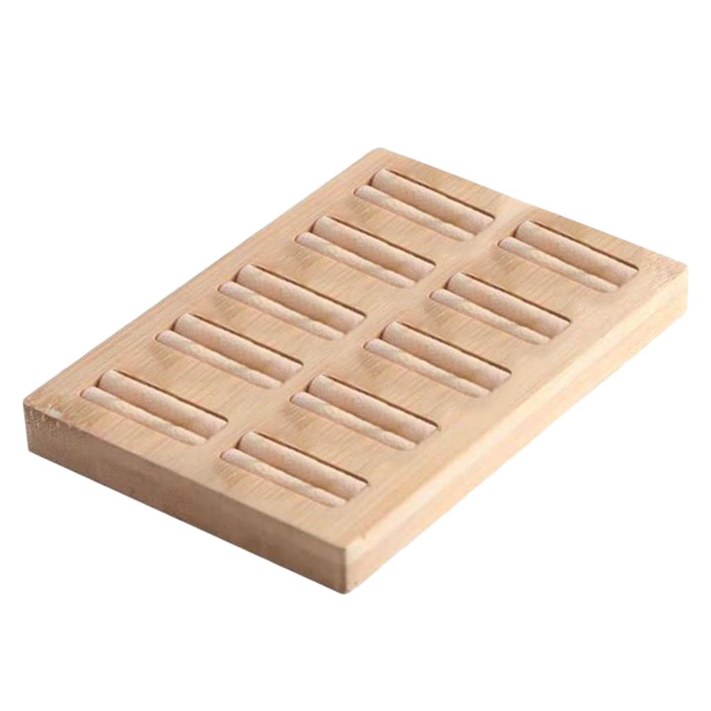 Holzohrringe Ringe Schmuck Display Tablett Organizer Halter 15 Slots Weiß