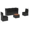 VidaXL Garden Lounge Set 6 Pcs with Cushions Black Wicker 3223542
