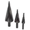 3PCS Spiral Step Drill Bit Set 4 to 32mm HSS High Speed Steel Cone Hole Cutter Bit for Drilling Plate Aluminum Metal