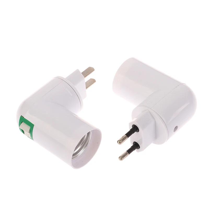 1pc E27 Socket Lamp Bulb Adapter 360 Degrees Adjustable Light Bases, Lamp Holder Converter Light Bulb Adapter For EU US Plug