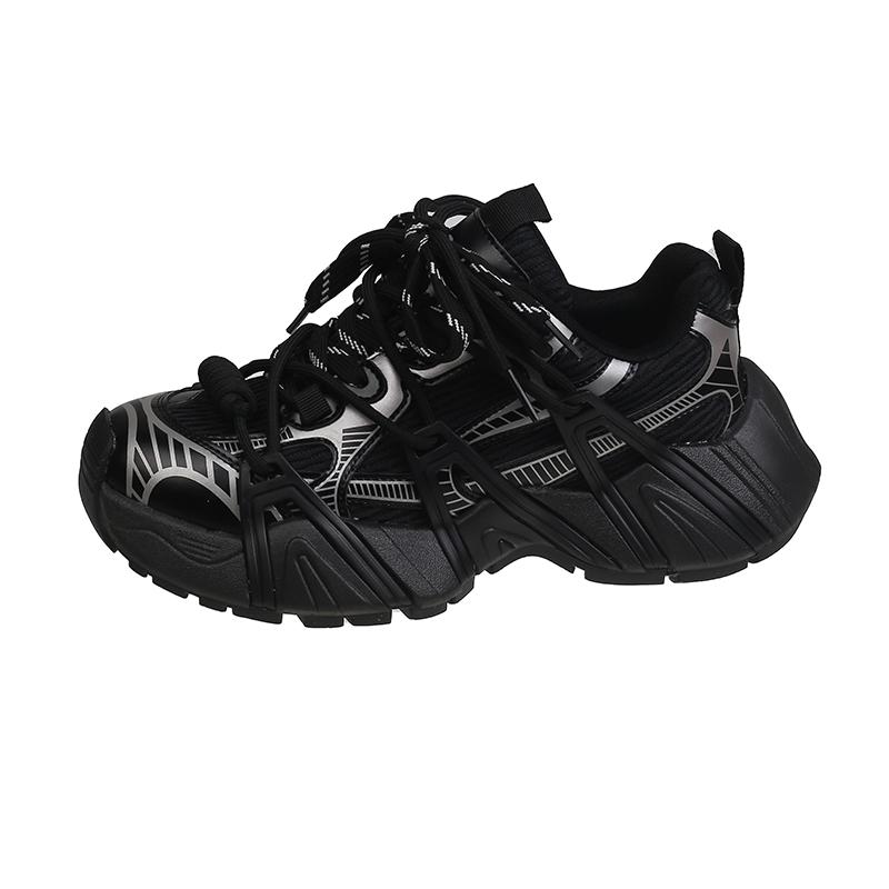 

Модне жіноче спортивне взуття на шнурівці для бігу, повсякденні кросівки, дихаючі, жіночі пласкі, тренд 2024, модне взуття для жінок, zapatillas mujer 40 чорний