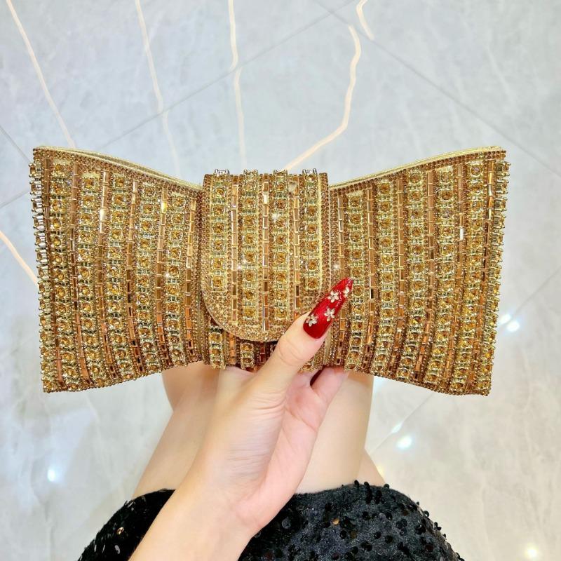 Fashion Handbag with Diamonds, Single Shoulder Crossbody Bag, Elegant Small Bag for Socialite Evening Events