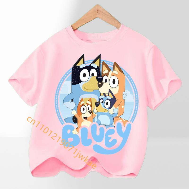 

Boys Girl Short Sleeve Tee Cute Outfits Gift T-Shirt Multi-color Bluey Kids Tees Clothes T Shirts Children Cartoons Casual Tops 140