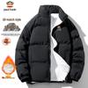 Unisex Stand Collar Sherpa Lined Padded Winter Jacket