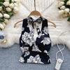Celebrity Floral Halter Neck Backless Top - Women's Summer Trendy, Sexy, Versatile Vest