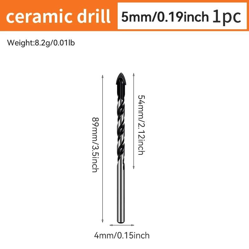 Cross Hexagonal Ceramic Tile Glass Cement Metal Ceramic Wood Plastic Hole Saw Triangular Alloy Drill Bit 5-Piece Set