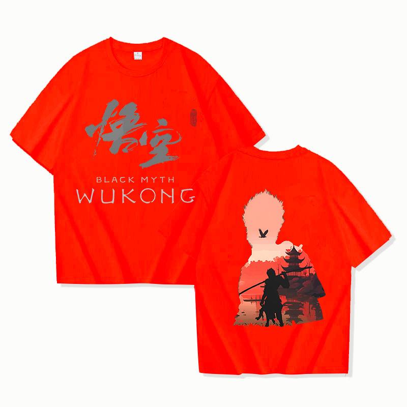Новая игра Black Myth: Футболки с графическим принтом Wukong Летняя футболка с коротким рукавом Женская Мужская Мода Личность Повседневные топы M