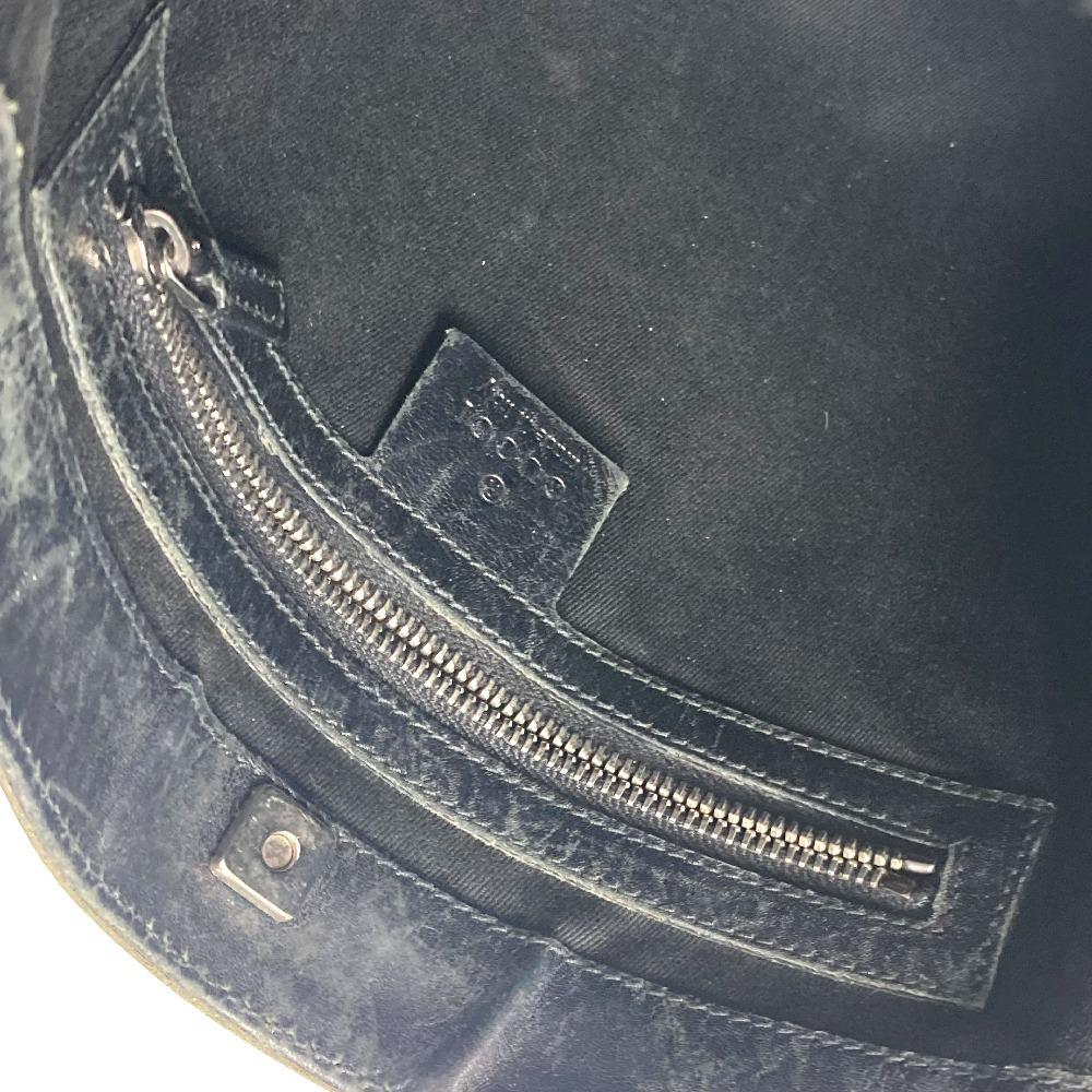 Gucci 109106 GG Logo Bag Crossbody Shoulder Bag GGCanvas/Leather Black