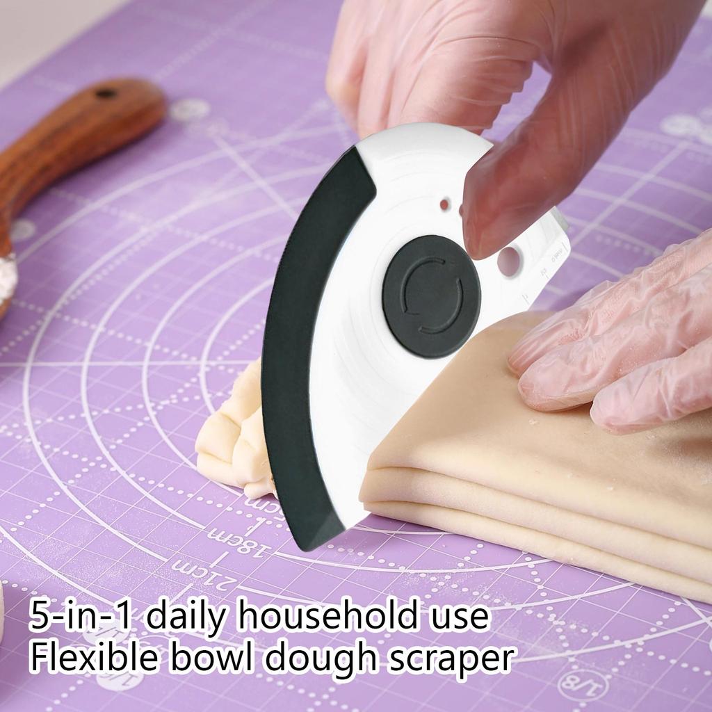 5-in-1 Flexible Bowl Scraper, Counter Scraper & Dough Scraper For Home Use