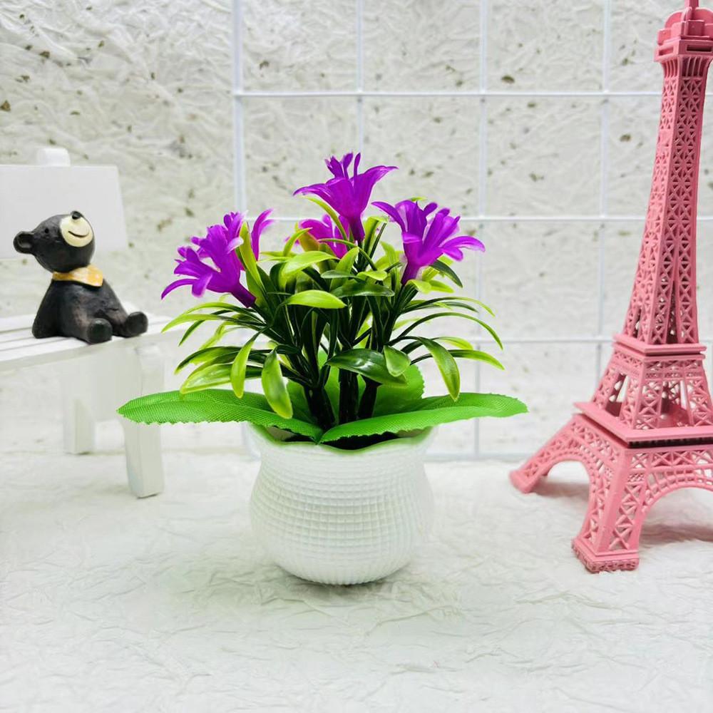 

Plastic Orchid Realistic Square Pot Potted Plant For Wedding And Display Hotel маджента