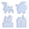 Hanging Ornaments Crystal Epoxy Resin Mold DIY Christmas Pendants Silicone Mould Santa Claus Elk Xmas House Casting Mold