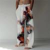 Men's Fashion Straight Leg Pants 3D Printed Drawstring Design Front Pocket Trousers Casual Everyday Printed Lounge Pants