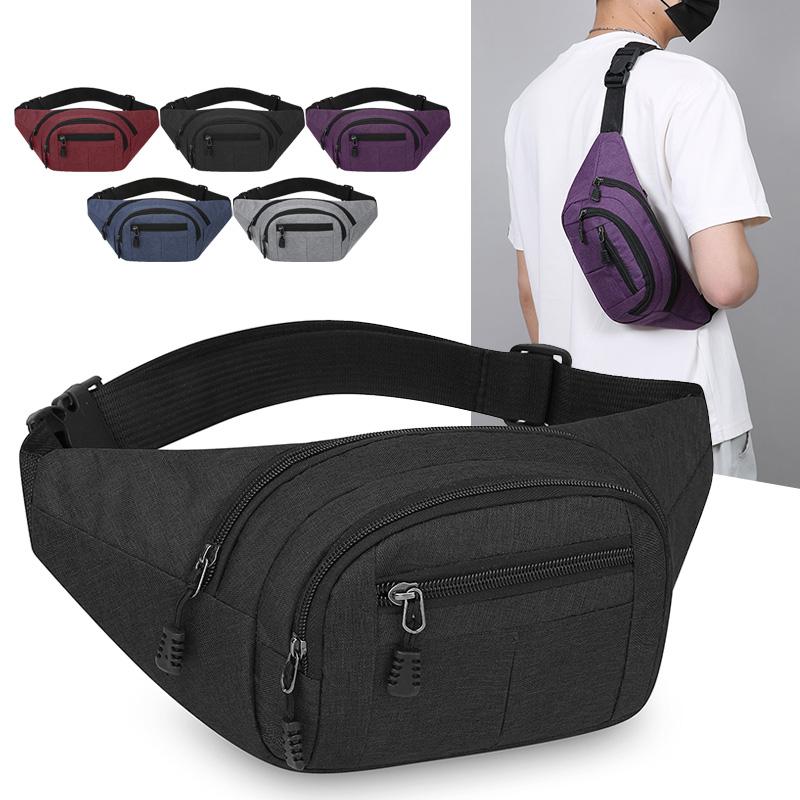 Marsupio da vita unisex Uomo Pacco da petto Impermeabile Borsa sportiva da esterno Pochette Borsa da vita Marsupio Crossbody Borsa a banana