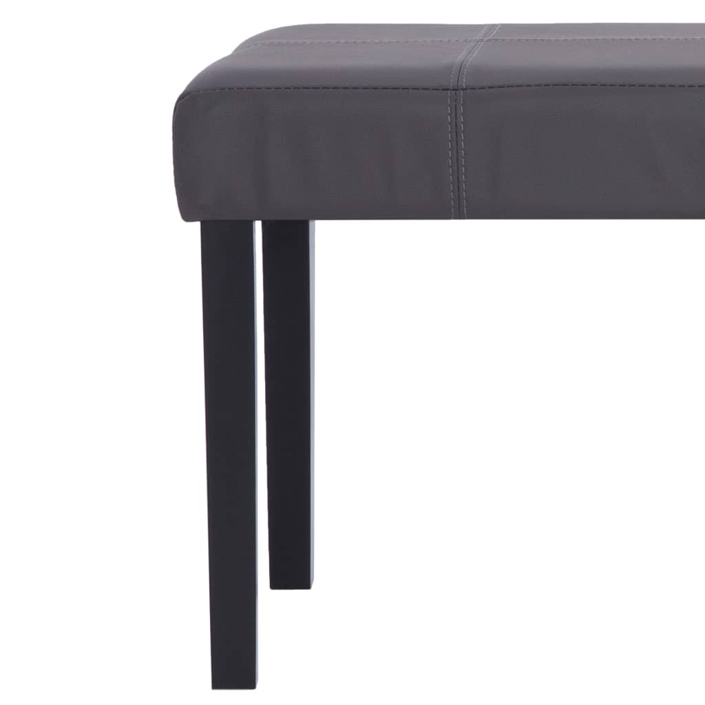 106 Cm Grey Faux Leather Bench