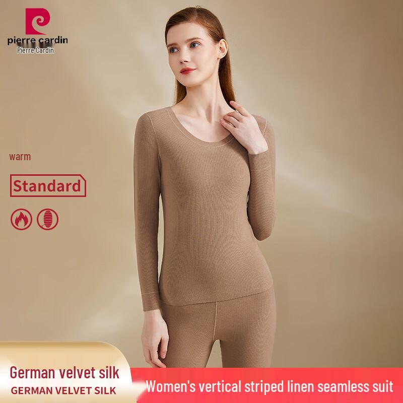 

Pierre Cardin Women s Striped De Velvet Thermal Underwear Set 2XL (140-155 lbs)