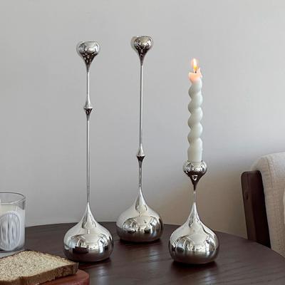 INS Water Drop Candlestick Metal Candle Holder Nordic Romantic Atmosphere Home Decorations Wedding Photography Props (NO Candle)