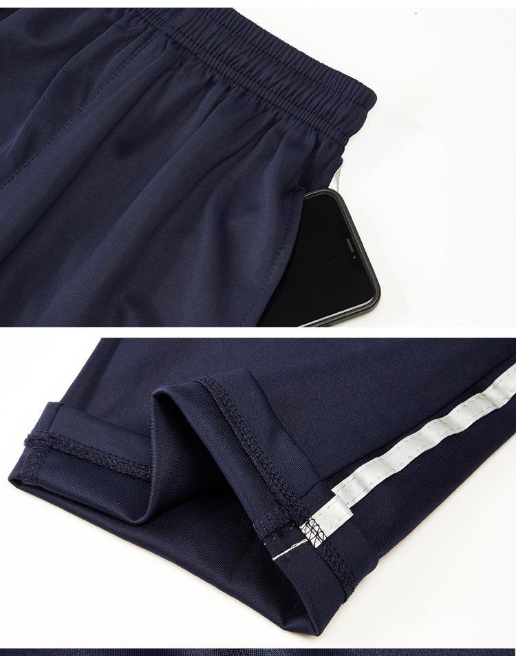Unisex Dark Blue Summer School Trousers with White Stripe, Loose Straight-Leg for Primary & Secondary Students