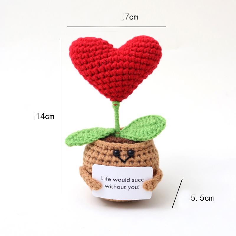 Mini Animal Crochet Potted Cute Handwoven Cartoon Flowers Creative Hand-knitted Car Home Desktop Shelf Decor Items Gift